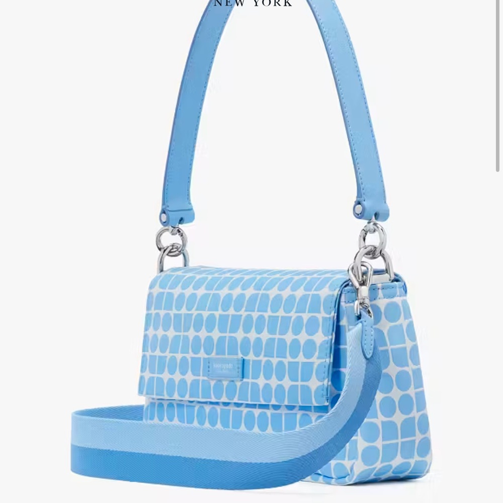 Kate Spade Noel Jacquard Convertible Crossbody Canvas XBody 
Astral Blue 
NWT - Picture 4 of 16